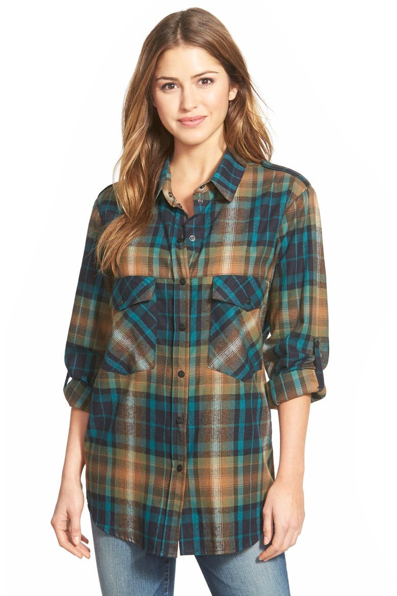 Plaid Boyfriend Shirt, Main, color, ISABELLE PLAID
