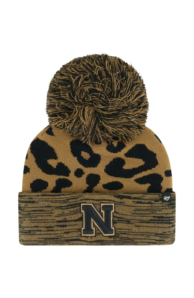 '47 Women's '47  Brown Nebraska Huskers Rosette Cuffed Knit Hat with Pom, Main, color, Brown