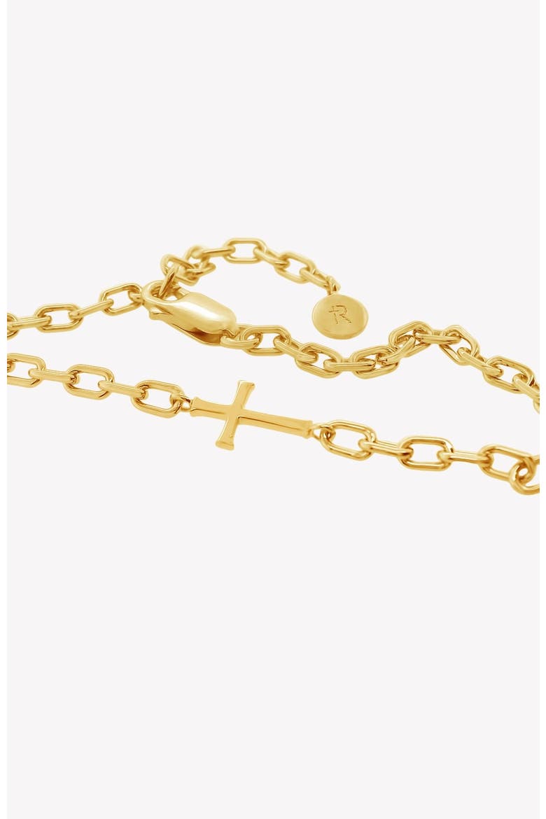 Mini Chain Breaker Cross Necklace, Alternate, color, 18k Gold Plated