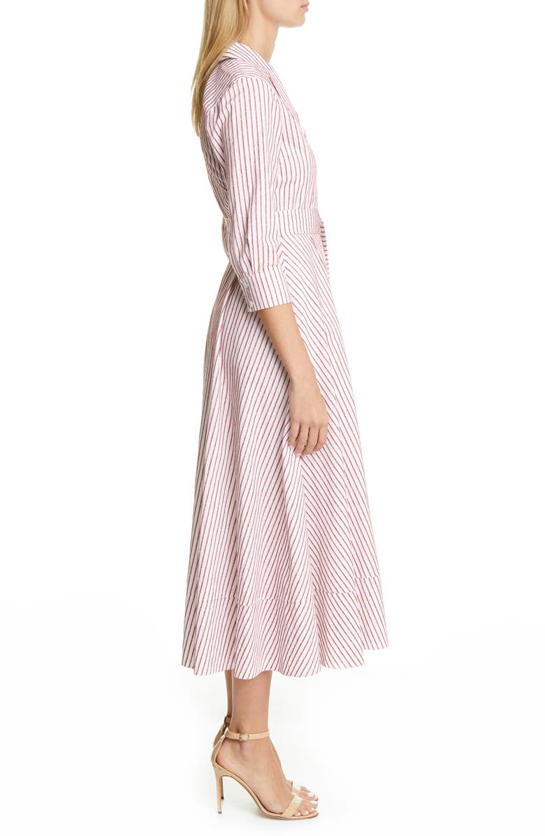 By Any Other Name Velvet Stripe Cotton Midi Wrap Dress, Alternate, color,