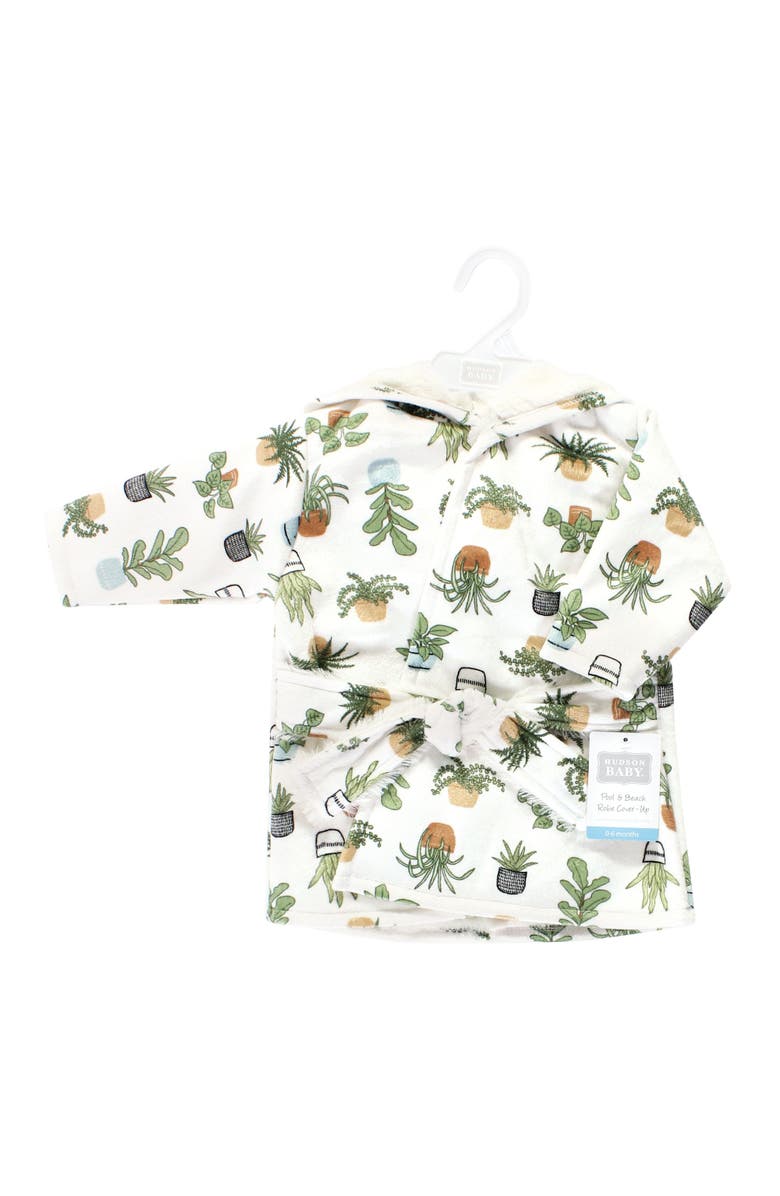 Hudson Baby Mink with Faux Fur Lining Pool and Beach Robe Cover-ups, Alternate, color, Plants