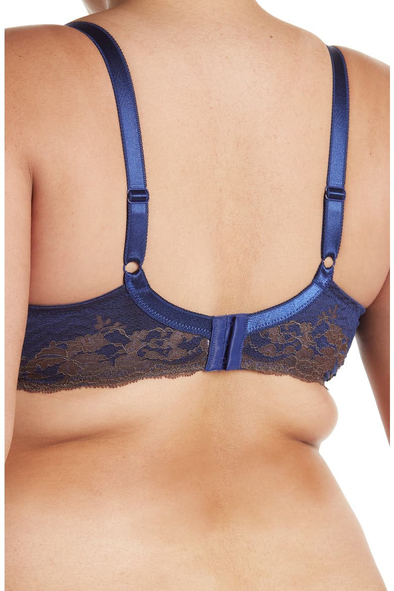 Lace Affair Underwire Bra, Alternate, color, BLUEPRINT/ CHOCOLATE BROWN