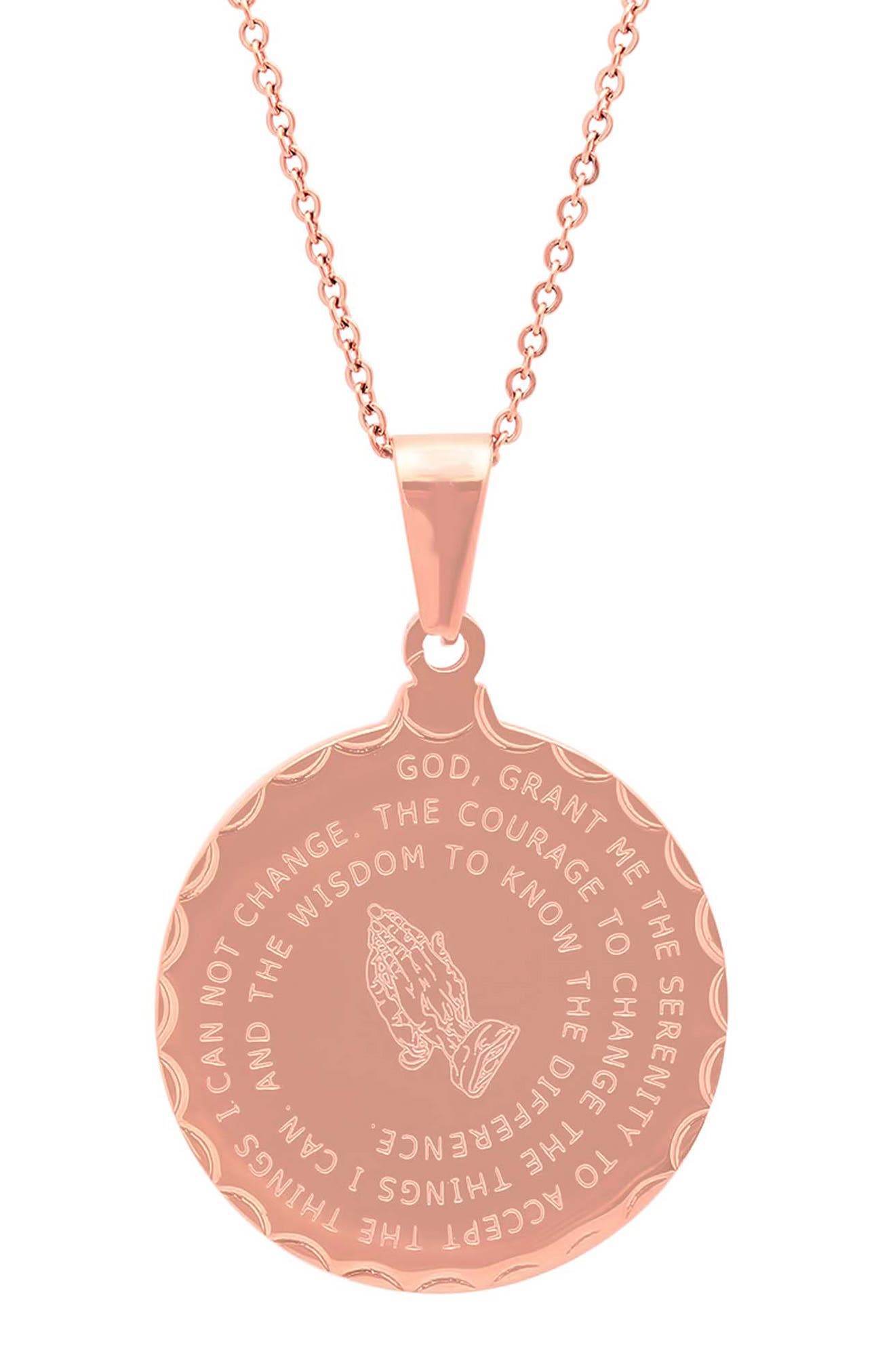 Serenity Prayer Pendant Necklace