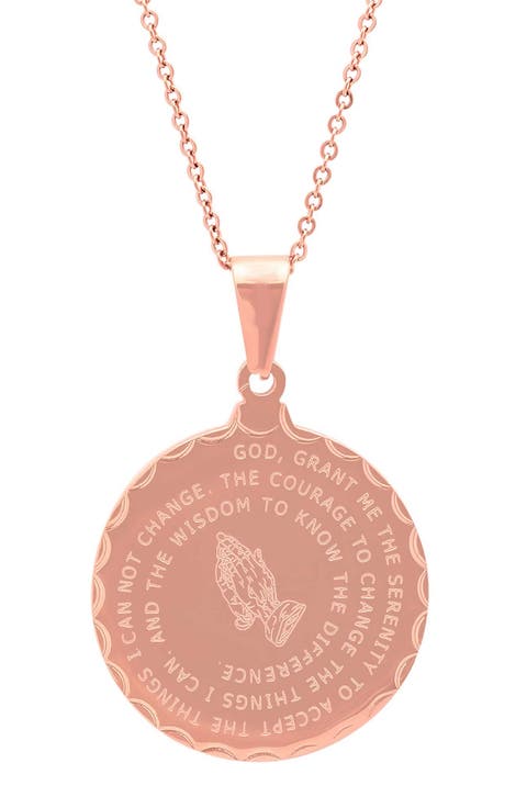 Serenity Prayer Pendant Necklace