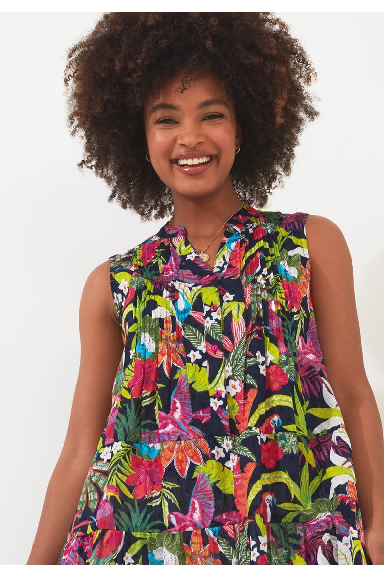 Sleeveless Tiered Tunic, Alternate, color, MULTI TROPICAL