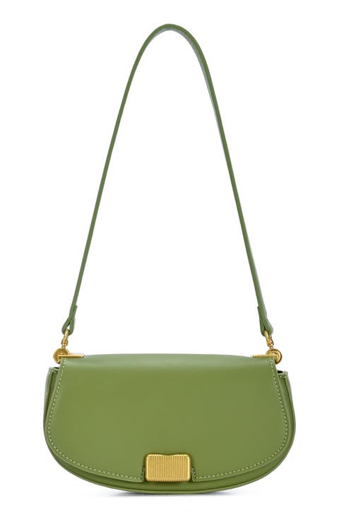 Rib Buckle Shoulder Bag