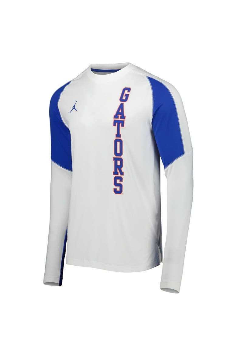 Men's Jordan Brand White Florida Gators Basketball Shooting Raglan Long Sleeve T-Shirt, Alternate, color, White