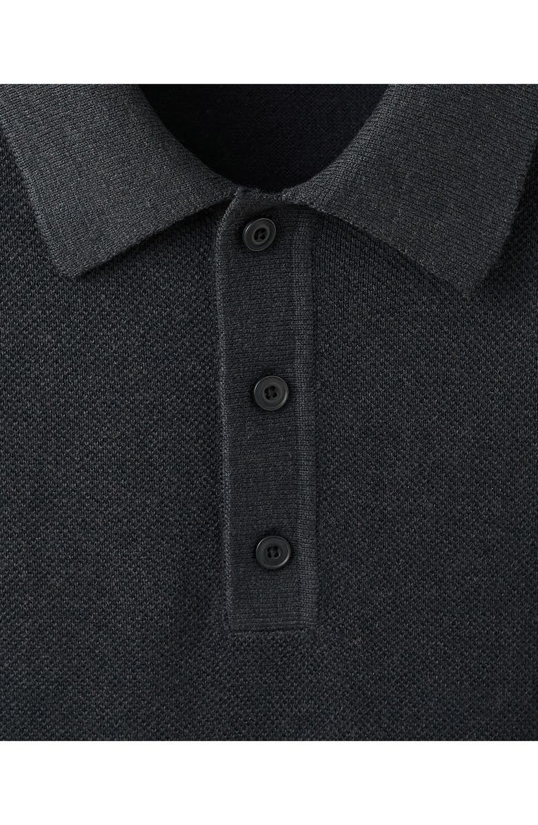 MANGO Fine Knit Polo, Alternate, color, Black