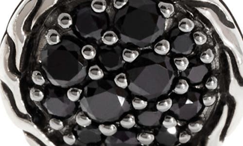 John Hardy Carved Chain Stud Earring Silver Pavé In Black