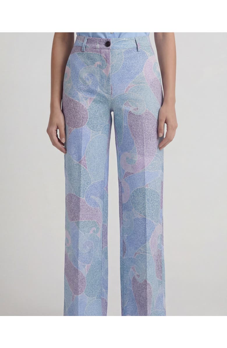 Lords of Harlech Grain Paisley Womens Wool Wide-leg Pant, Alternate, color, Grain Paisley Teal
