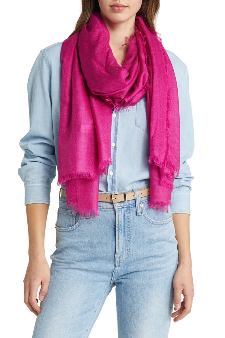 Cashmere & Silk Wrap, Main, color, PINK PLUMIER