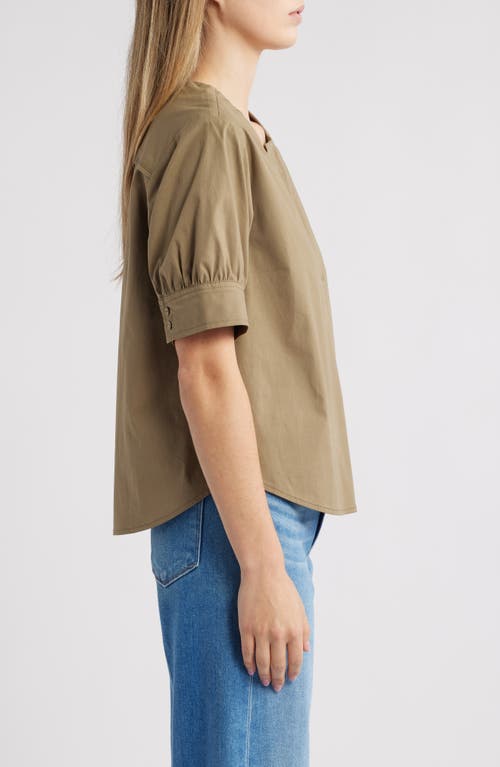 Wit & Wisdom Cuffed Elbow Sleeve Top In Nori Green