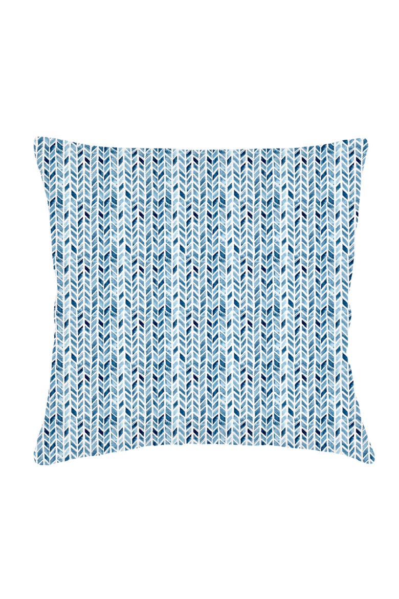 Chevron Velvet Pillow with Down Alternative Insert, Alternate, color, Indigo