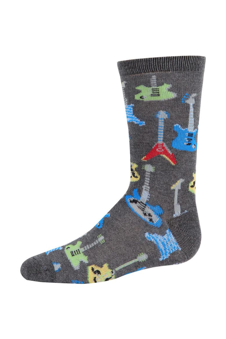 Guitar Blend Crew Socks, Main, color, Charcoal