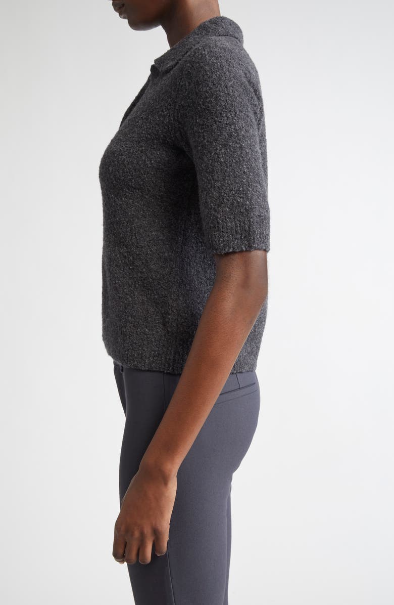 Bouclé Short Sleeve Polo Sweater