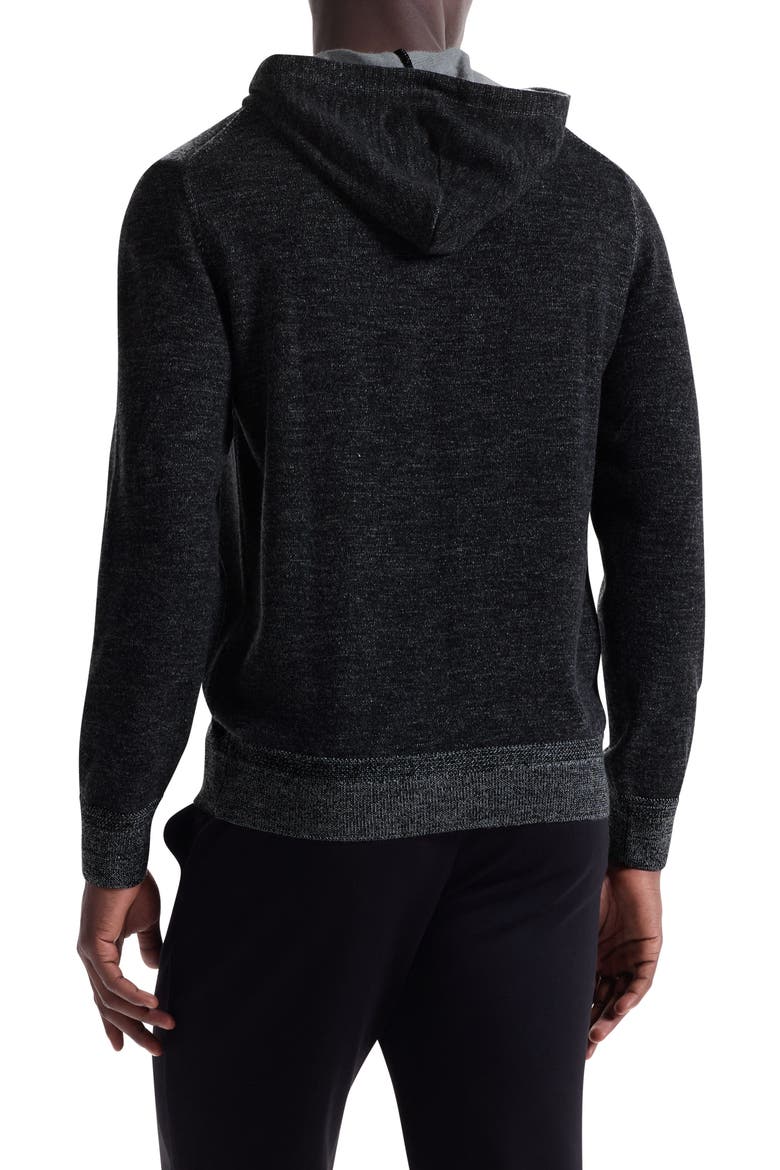 Merino Wool Hoodie Sweater, Alternate, color, BLACK