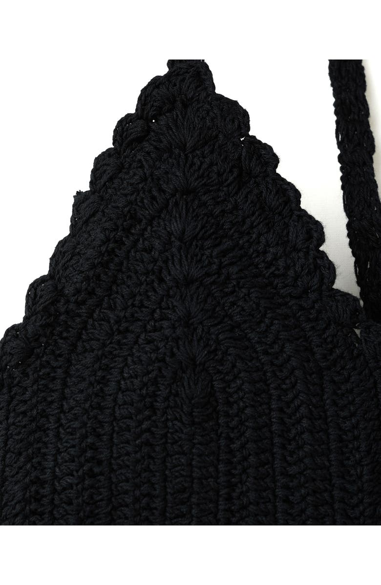 MANGO TEEN Cotton Crochet Overlay Bodice Maxi Sundress, Alternate, color, Black