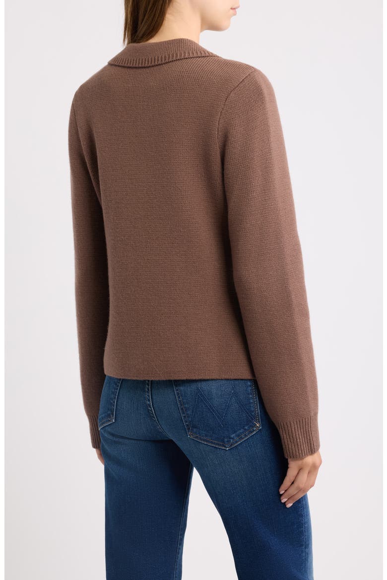 Merino Wool Blazer Cardigan, Alternate, color, HEATHER BROWN
