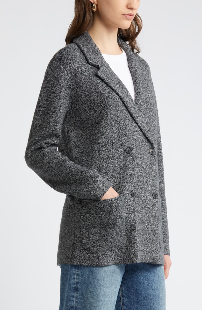 Nordstrom Marled Doubled Breasted Knit Blazer, Alternate, color, 
