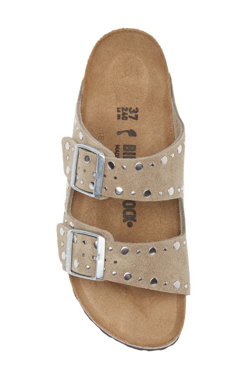 Birkenstock Arizona Stud Slide Sandal In Taupe