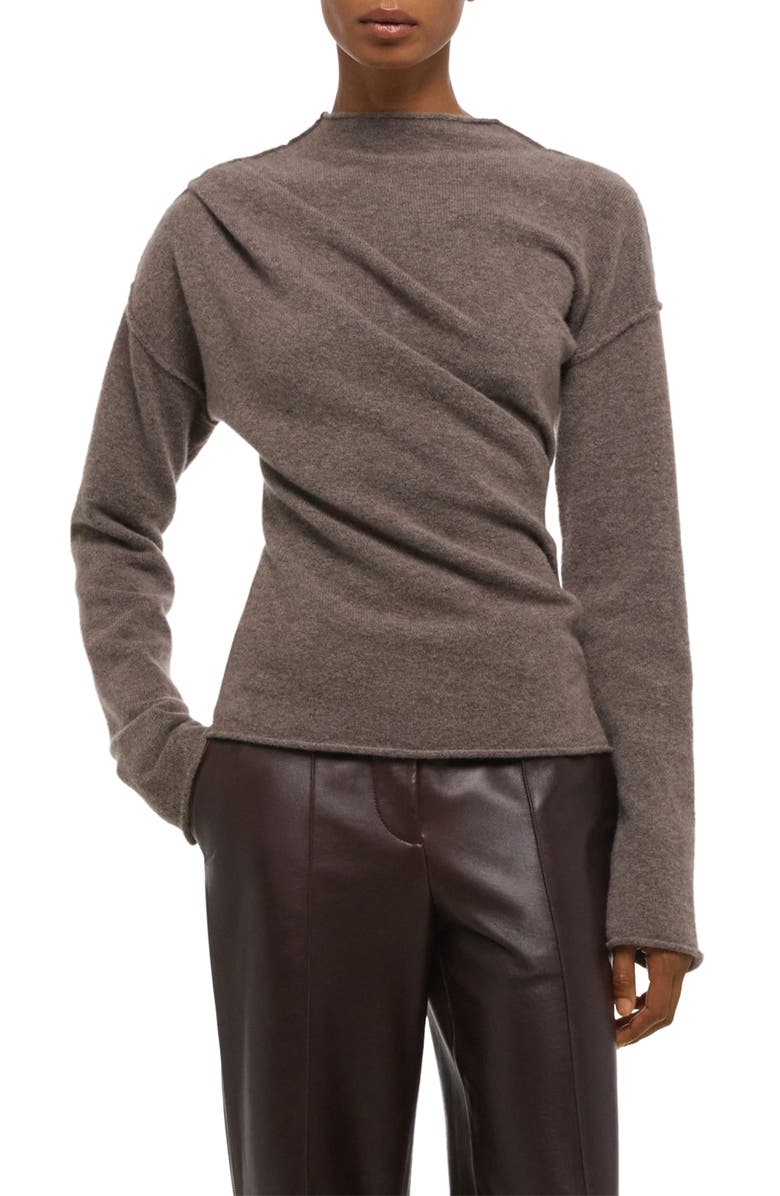 Helmut Lang Funnel Neck Sweater, Alternate, color, Grey Brown