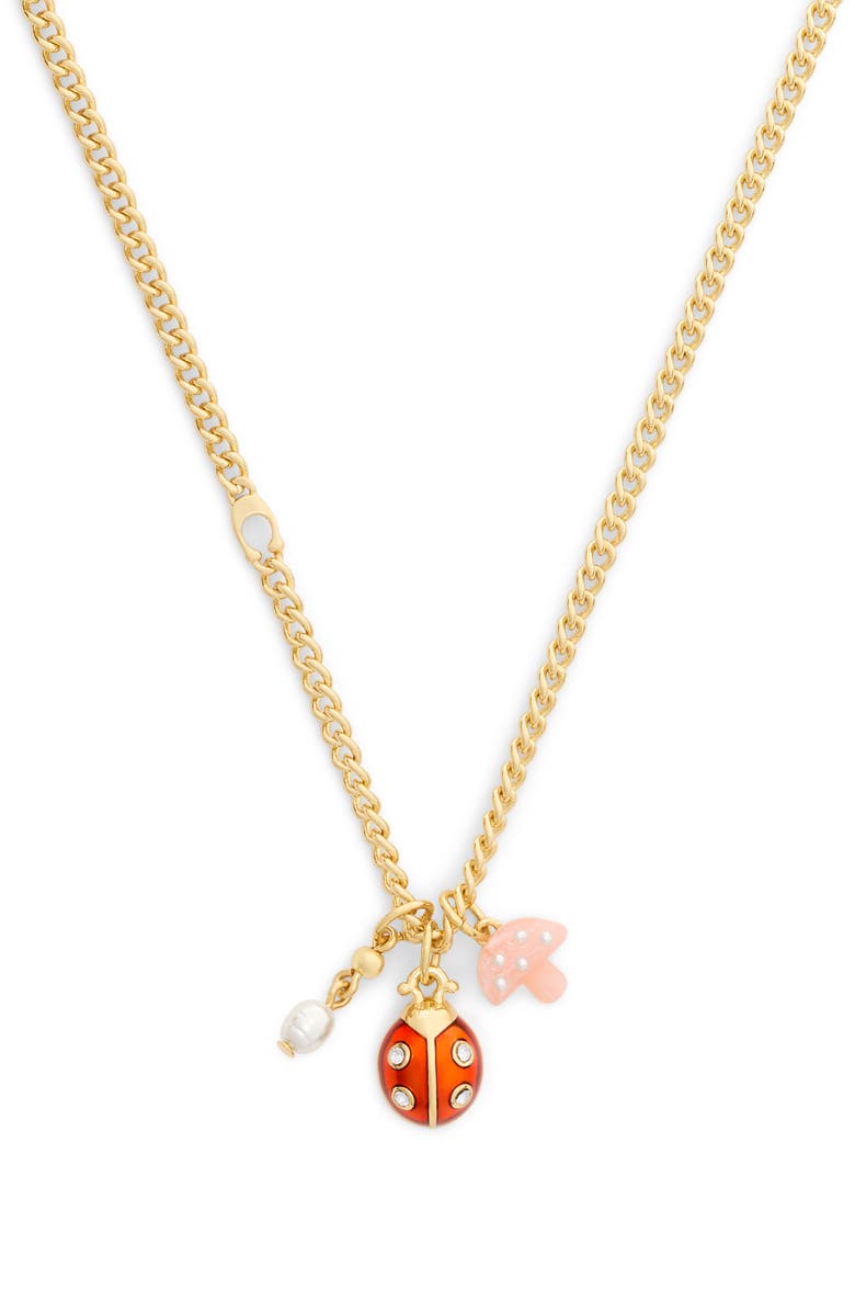 COACH Charm Pendant Necklace, Alternate, color, 