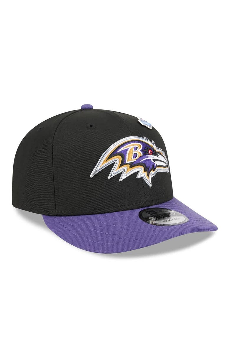 Men's New Era  Black/Purple Baltimore Ravens 2026 NFL Draft On Stage Pre-Curved 9FIFTY Snapback Hat, Alternate, color, Black