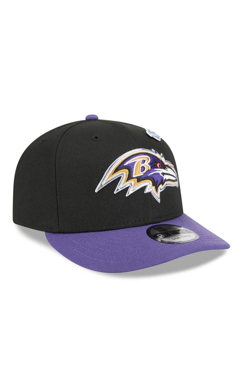 New Era Men's New Era Black/Purple Baltimore Ravens 2026 NFL Draft On Stage Pre-Curved 9FIFTY Snapback Hat, Alternate, color, Black