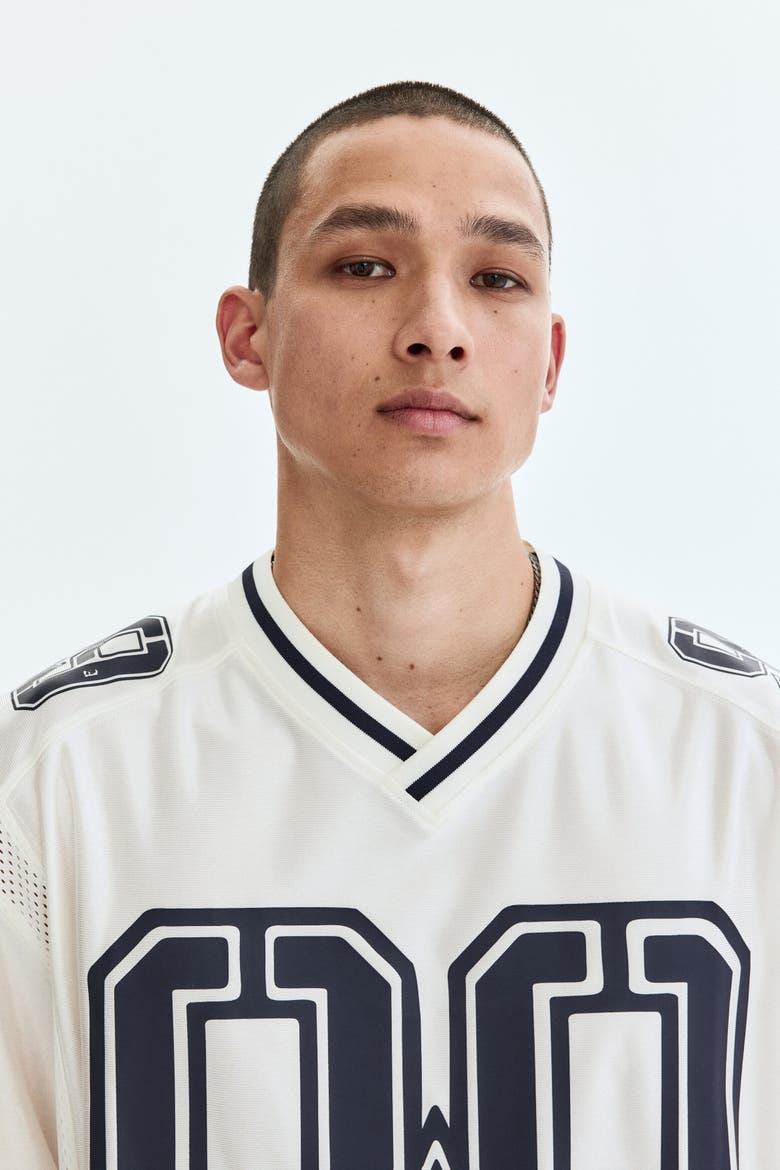 Loose Fit Printed Mesh T-shirt, Alternate, color, White/99