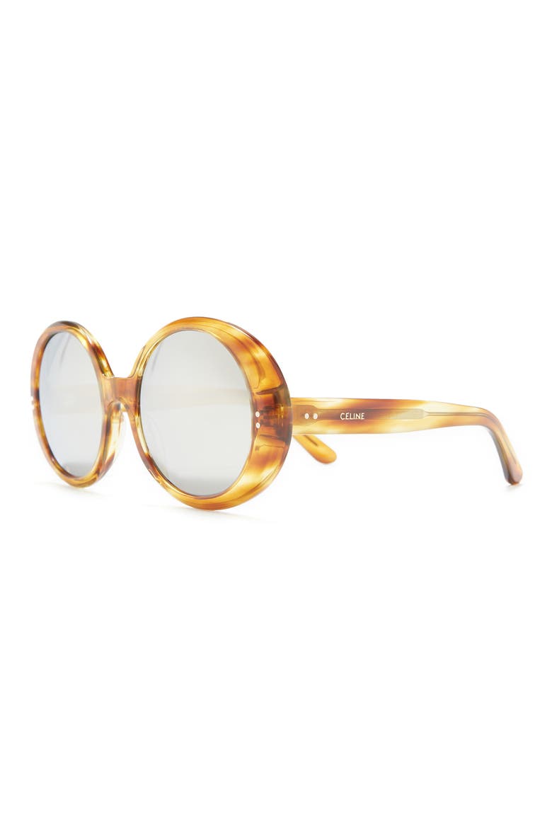 57mm Round Sunglasses, Alternate, color, HAVANA/ OTHER / SMOKE MIRROR
