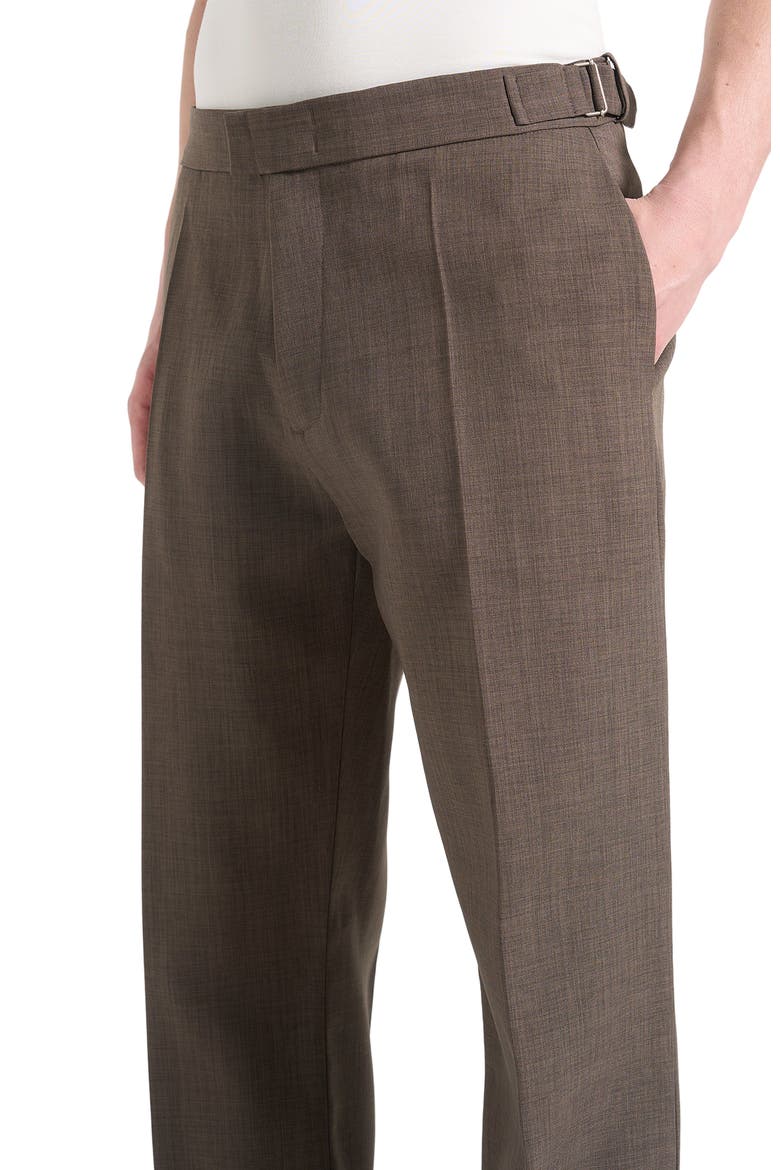 Joseph Regular Fit Hatched Tailored Trousers, Alternate, color, Light Brown
