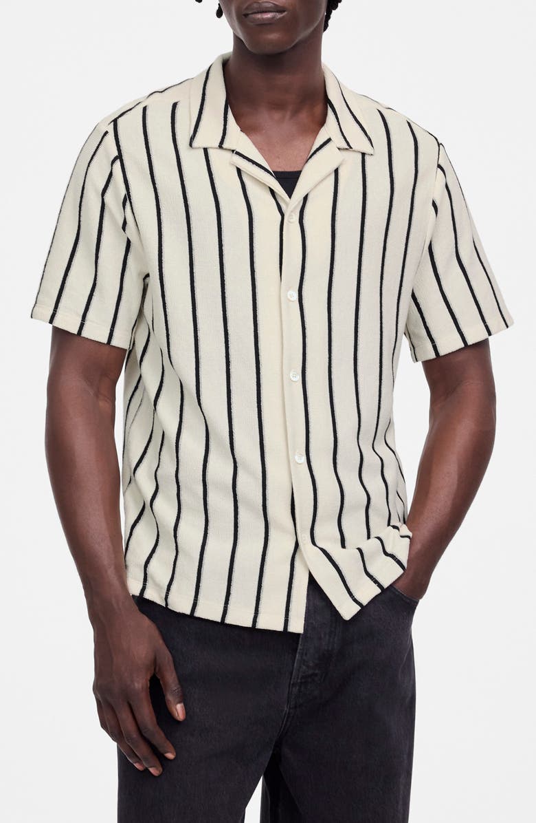 Madewell The Textured Knit Camp Shirt, Main, color, Vintage Ivory