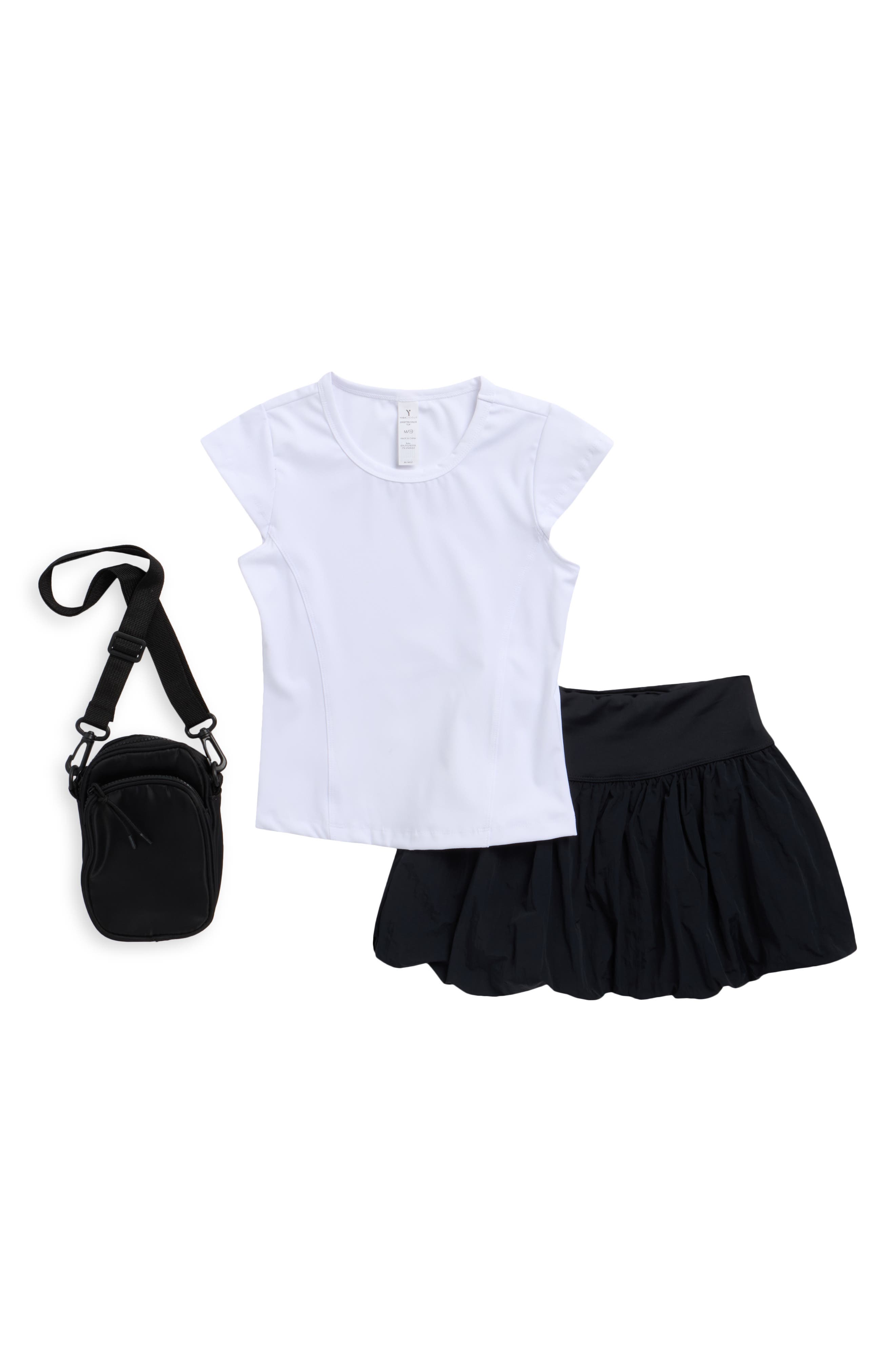 YOGALICIOUS Kids' Chloe T-Shirt, Bubble Skirt & Crossbody Bag Set