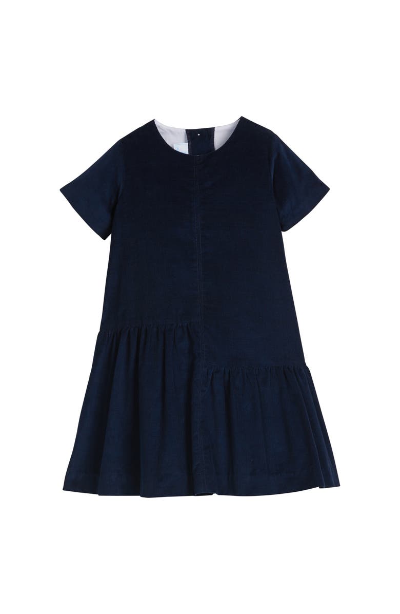 Little English Kids' Asymmetrical Jillian Dress, Main, color, Navy Corduroy