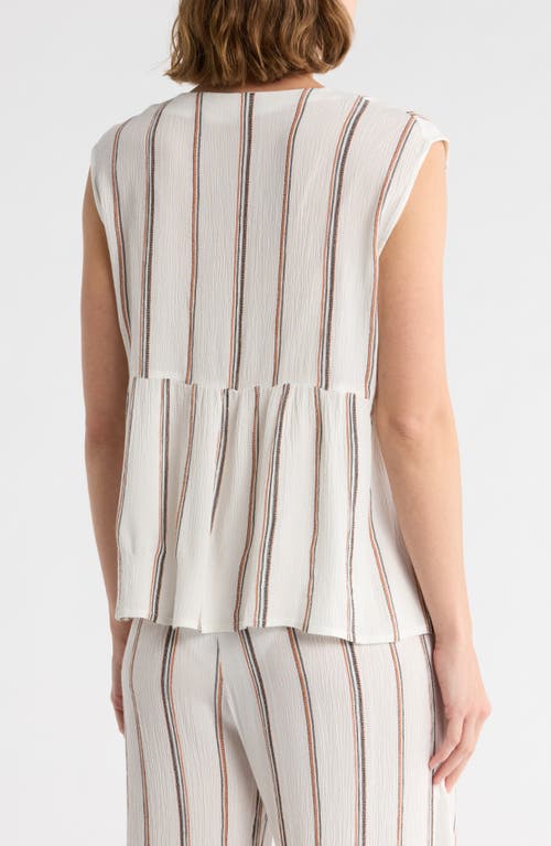 Elan Stripe Cover-up Tank In Neutral
