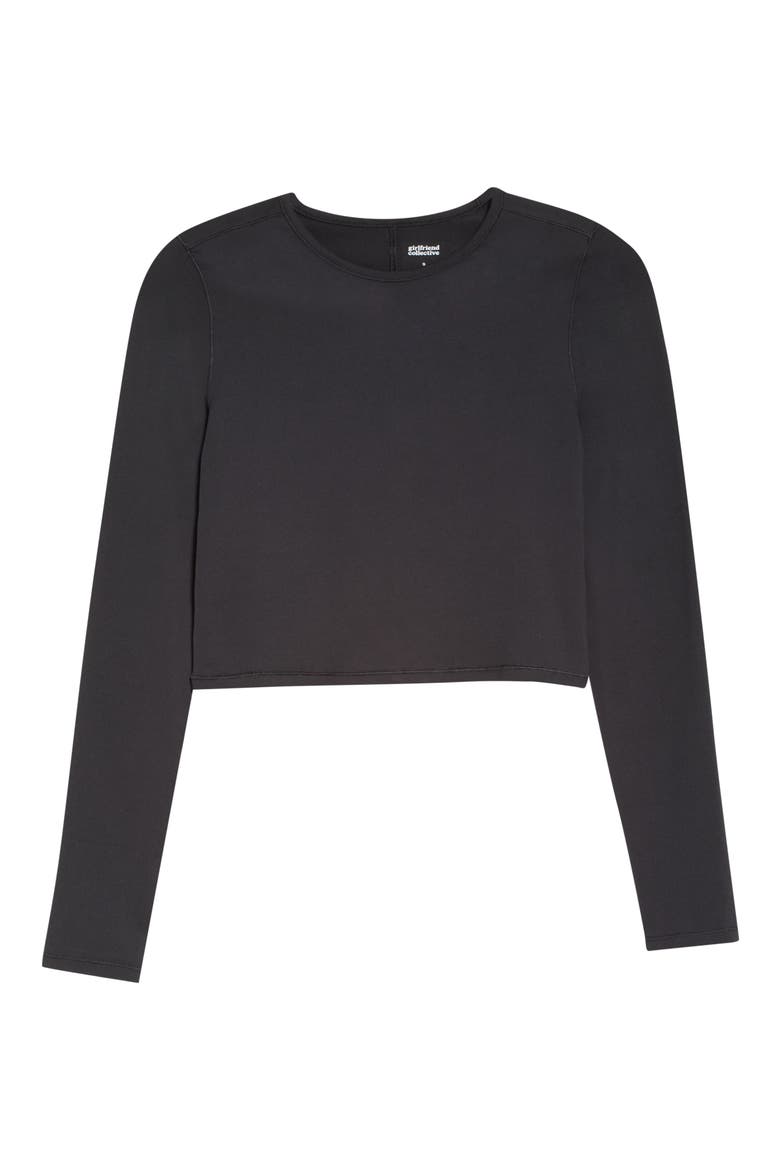 Recycled Polyester Blend Crop T-Shirt, Alternate, color, BLACK