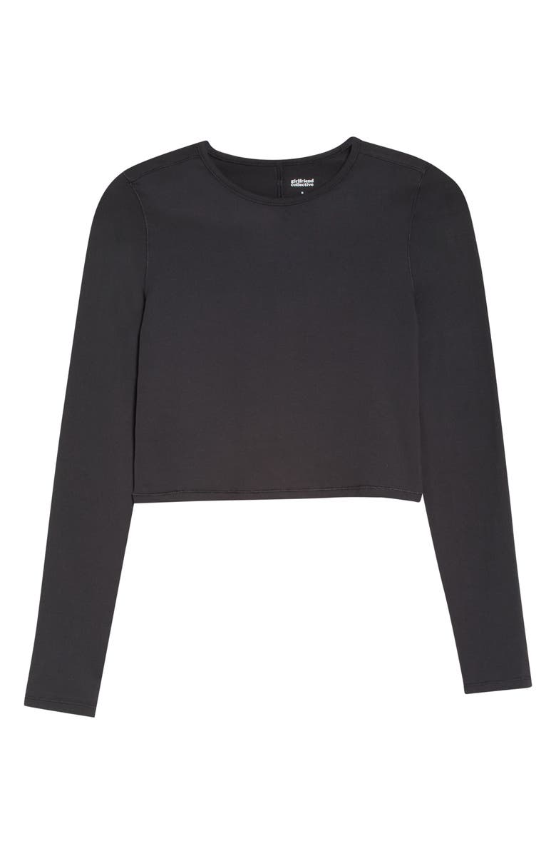 Girlfriend Collective Recycled Polyester Blend Crop T-Shirt, Alternate, color, 