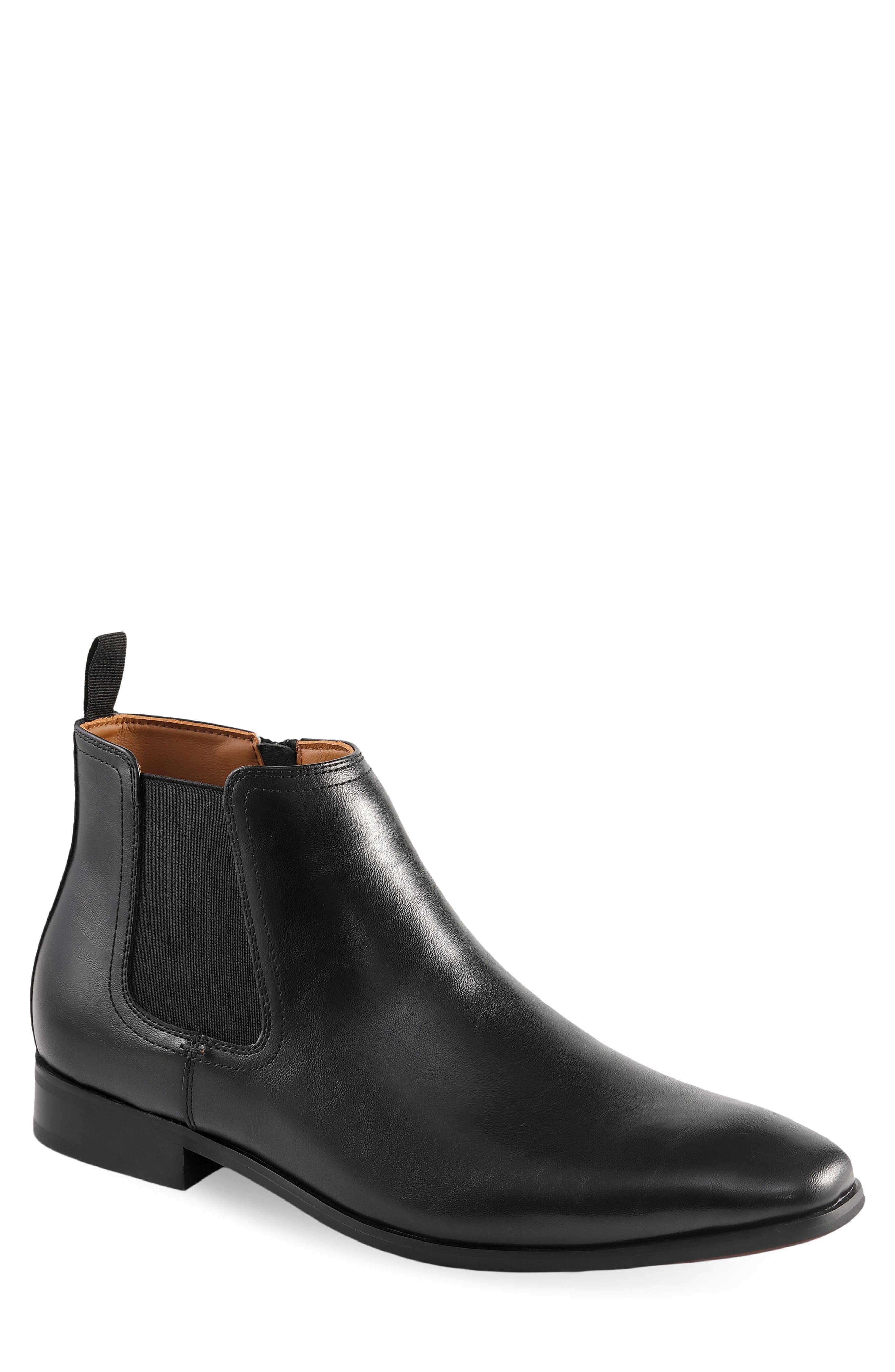 Solter Faux Leather Chelsea Boot, Main, color, BLACK