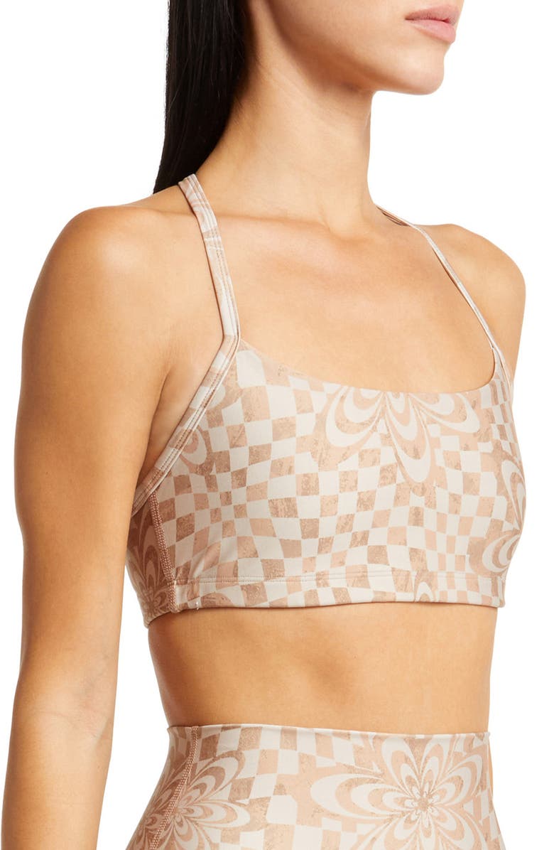 Beyond Yoga Check Racerback Sports Bra, Alternate, color,