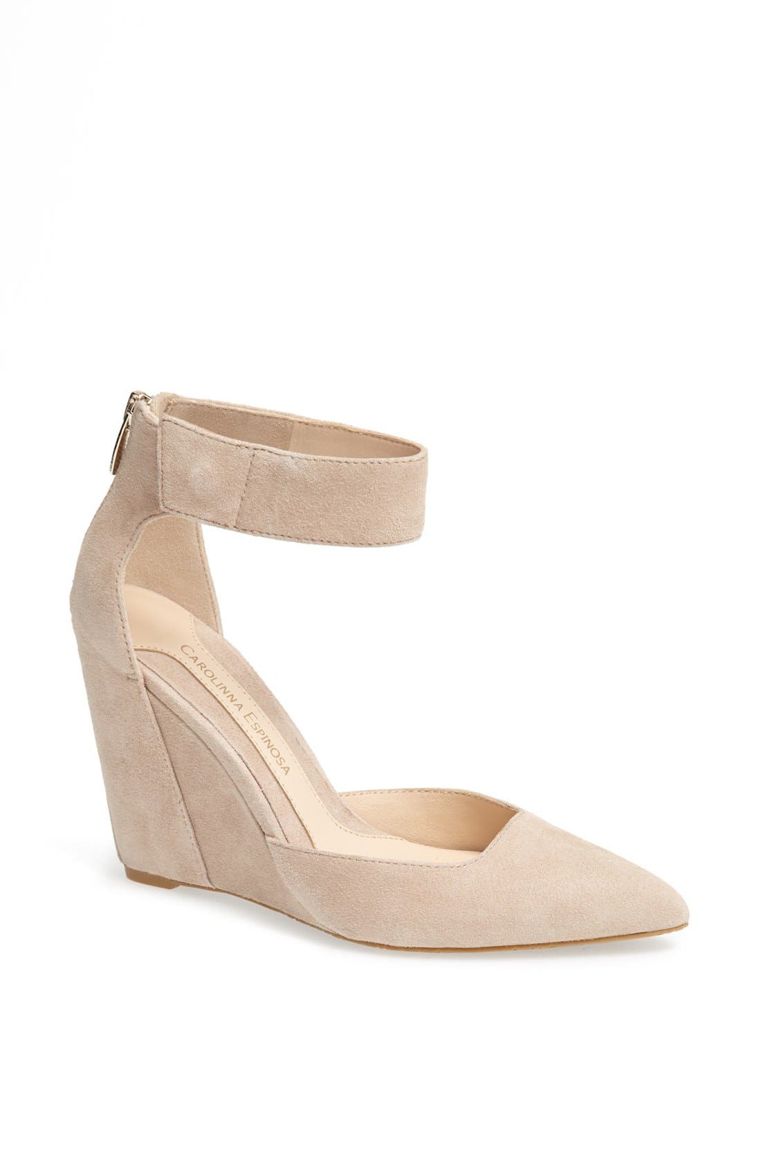 'Collins' Wedge Pump, Main, color, SAND SUEDE