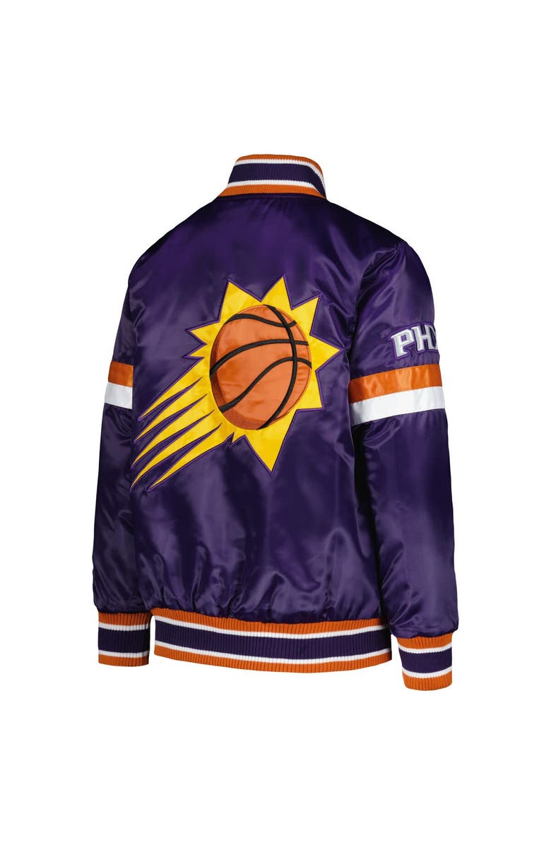 STARTER Youth Starter Purple Phoenix Suns Home Game Varsity Satin Full-Snap Jacket, Alternate, color, Purple
