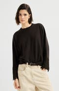 Brunello Cucinelli Cashmere sweater with wispy lace cuffs