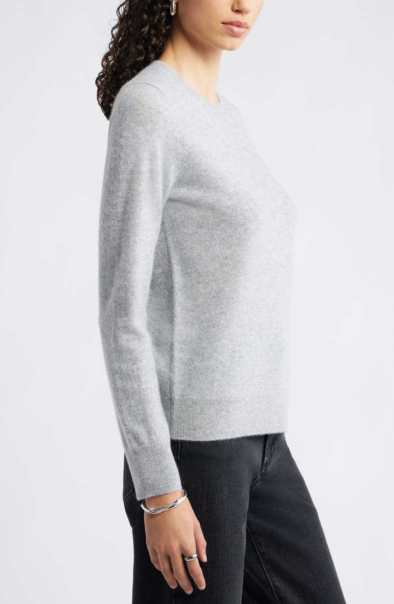 Nordstrom Cashmere Crewneck Sweater, Alternate, color, Grey Silk Heather