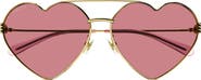 Gucci 62mm Oversized Heart Sunglasses