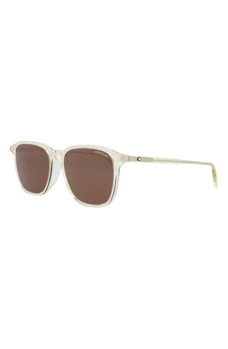 Montblanc 55mm Square Sunglasses, Alternate, color, Yellow Brown