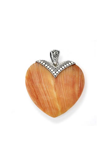 Shop Samuel B. Heart Pendant In Orange