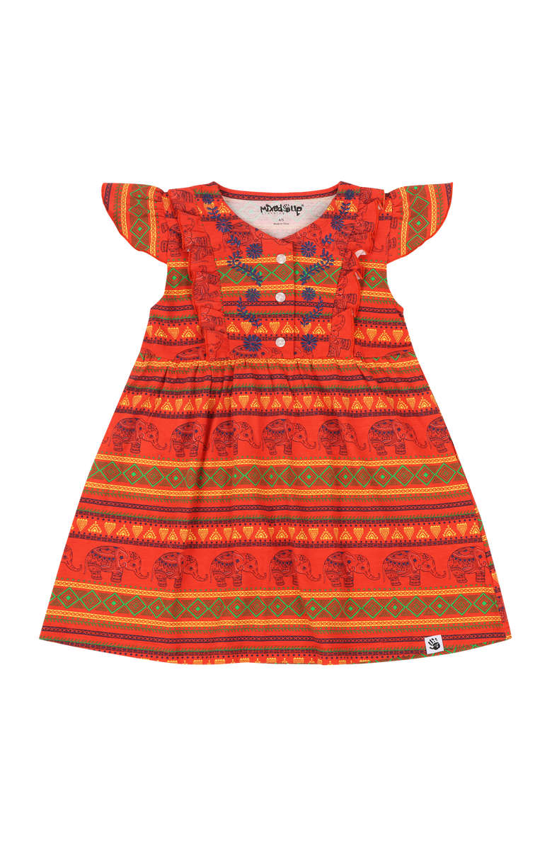 Mixed Up Clothing Girls Vestito Dress, Main, color, Jacquard Stripe