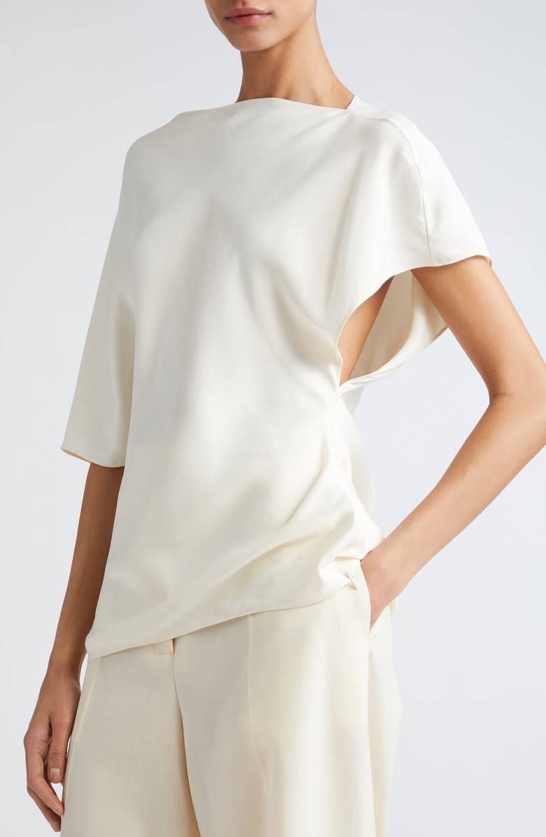 Róhe Asymmetric Satin Top, Alternate, color, 