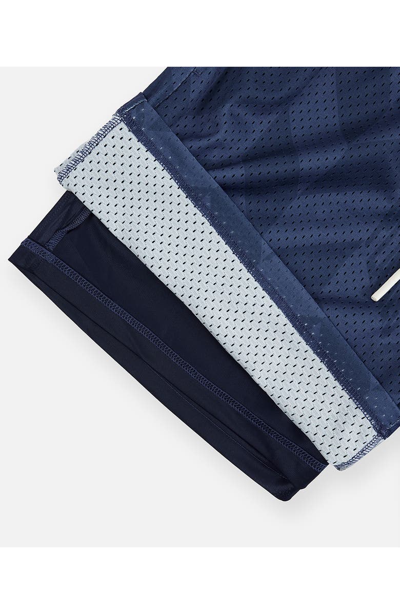 PAPER PLANES Chevron Mesh Drawstring Shorts, Alternate, color, Navy