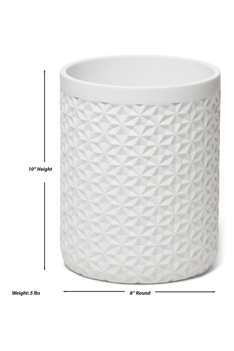 Diamond Texture Wastebasket, Alternate, color, WHITE